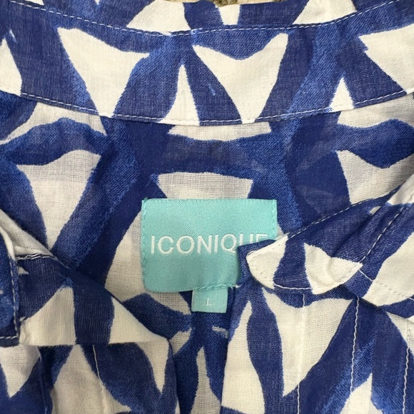 Blue Geometric Patterned Dress - Picture 4 of 6